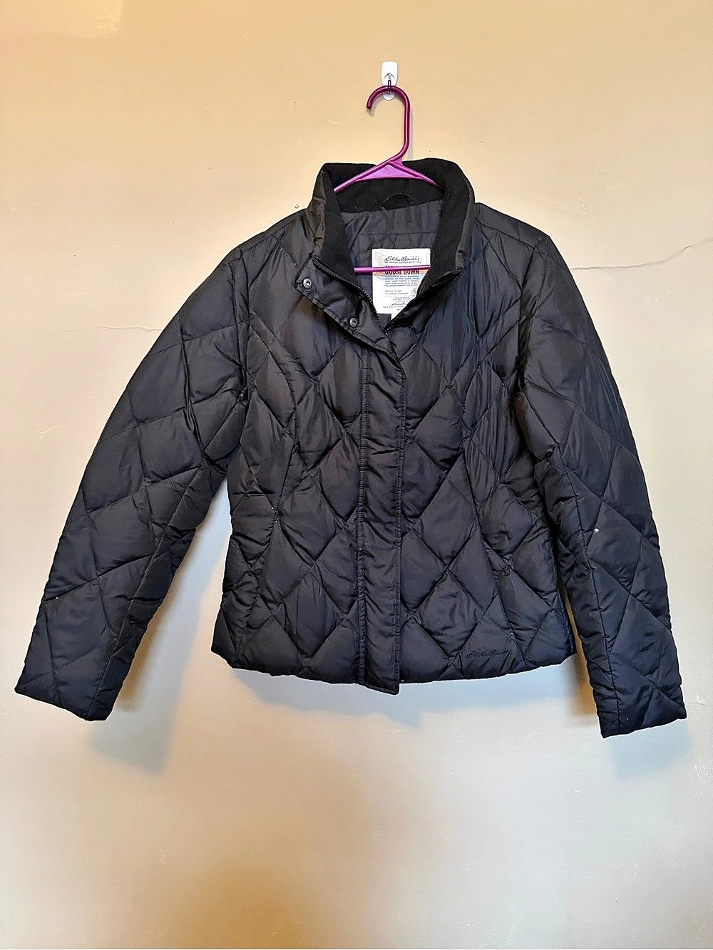 Eddie Bauer Goose Down Puffer Jacket – Black – Size M
